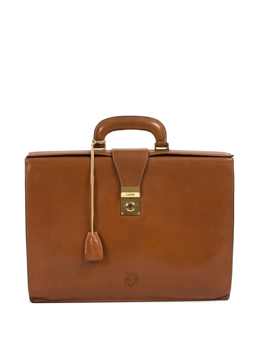 Loewe Pre-Owned 1980s textured leather briefcase bag | Brown | Image 1