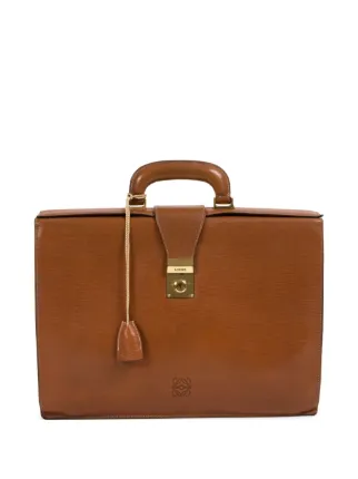 Loewe Pre-Owned 1980s レザービジネスバッグ | ブラウン