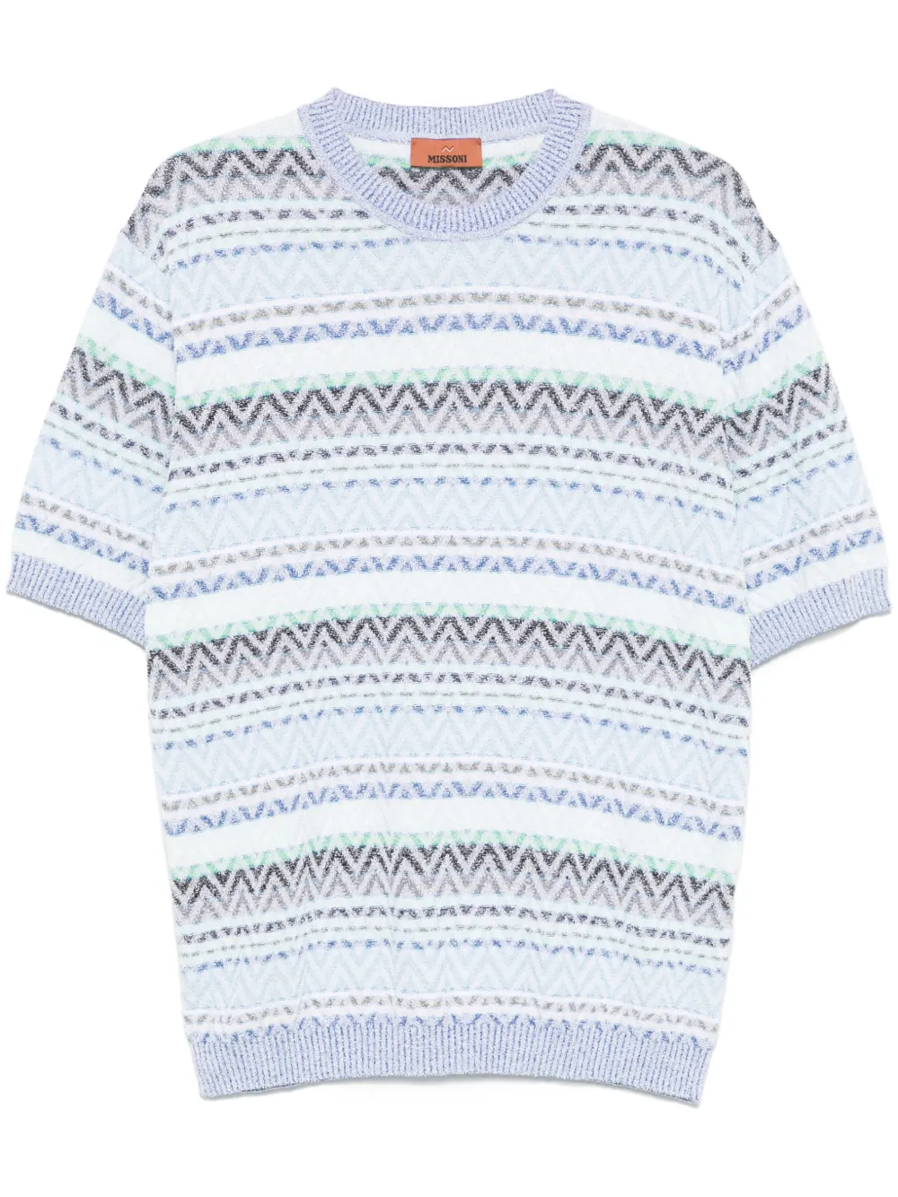 zigzag-woven T-shirt