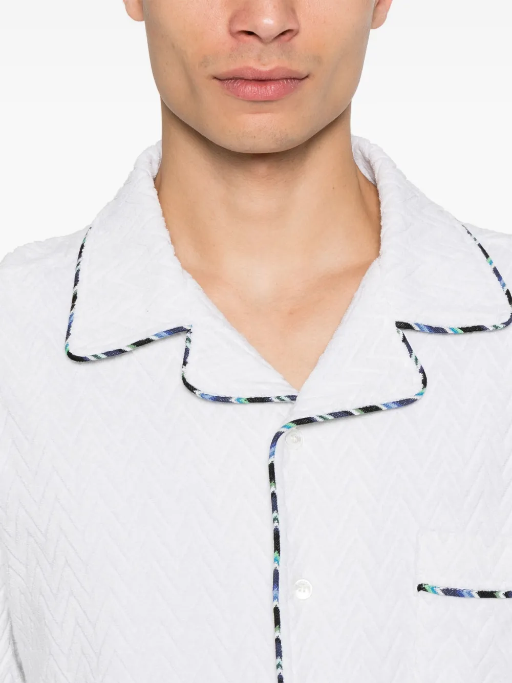 Missoni Badstof overhemd met zigzag-patroon Wit