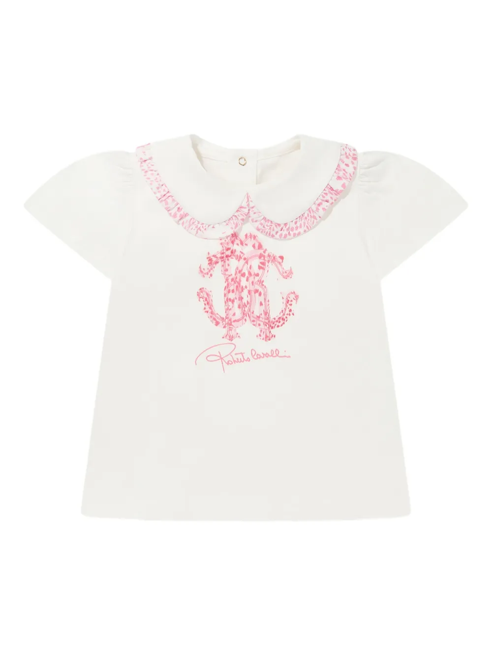 Roberto Cavalli Junior playera con monograma estampado | blanco | Image 1