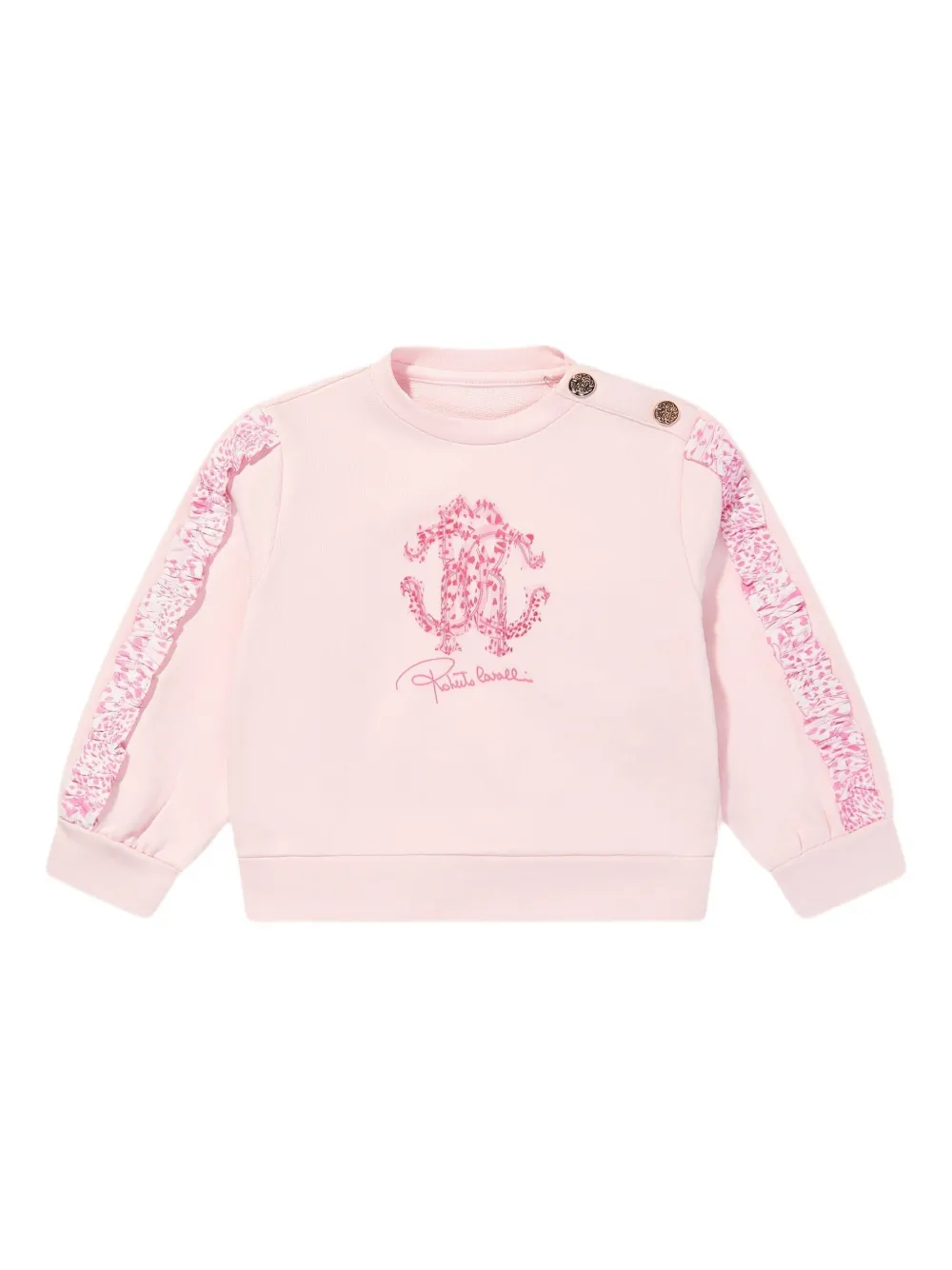 Roberto Cavalli Junior sudadera con monograma estampado | rosado | Image 1