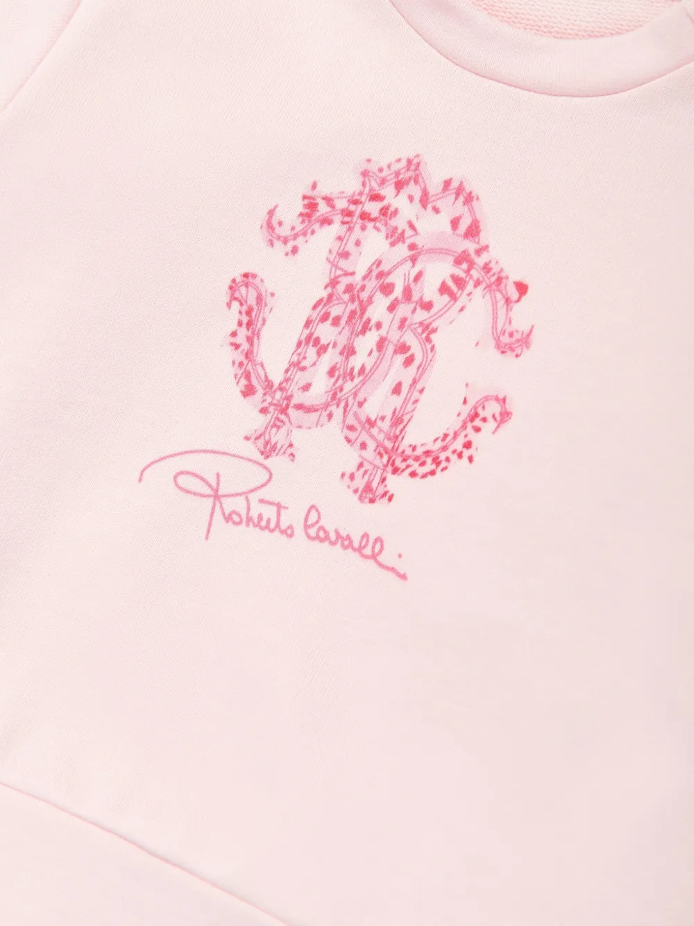 Roberto Cavalli Junior Sweater met monogramprint Roze