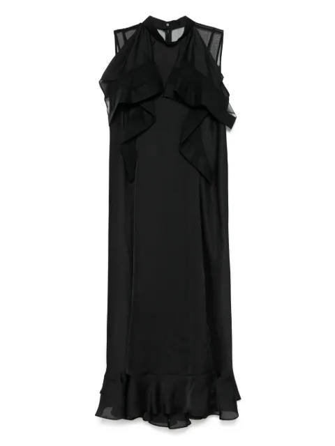 sacai vestido midi de gasa