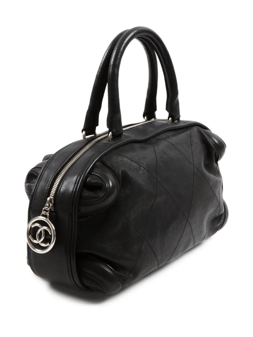 Pre-owned Chanel 2005-2006 X Karl Lagerfeld Boston Bag In 黑色