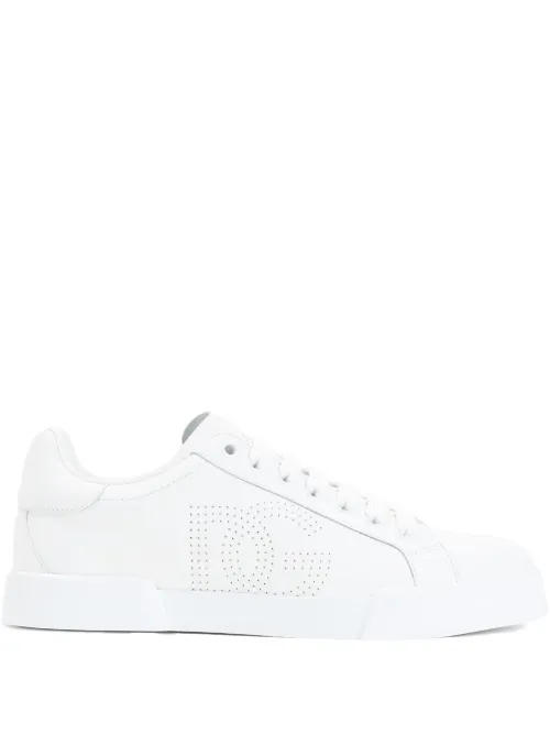 Baskets en cuir à logo embossé - Dolce & Gabbana - Modalova