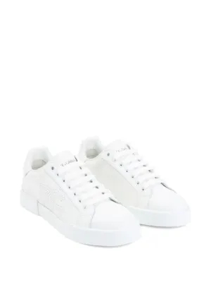 スニーカー DOLCE  GABBANA Women Sneakers CK2329AN2988B996 White Calfskin nappa Portofino sneakers with lettering in White