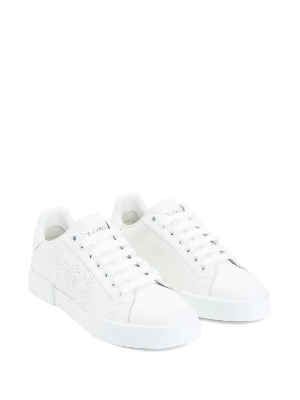 Dolce&Gabbana☆関税込☆ロゴ ホワイト レザースニーカー Dolce & Gabbana レザースニーカー | ホワイト | FARFETCH JP
