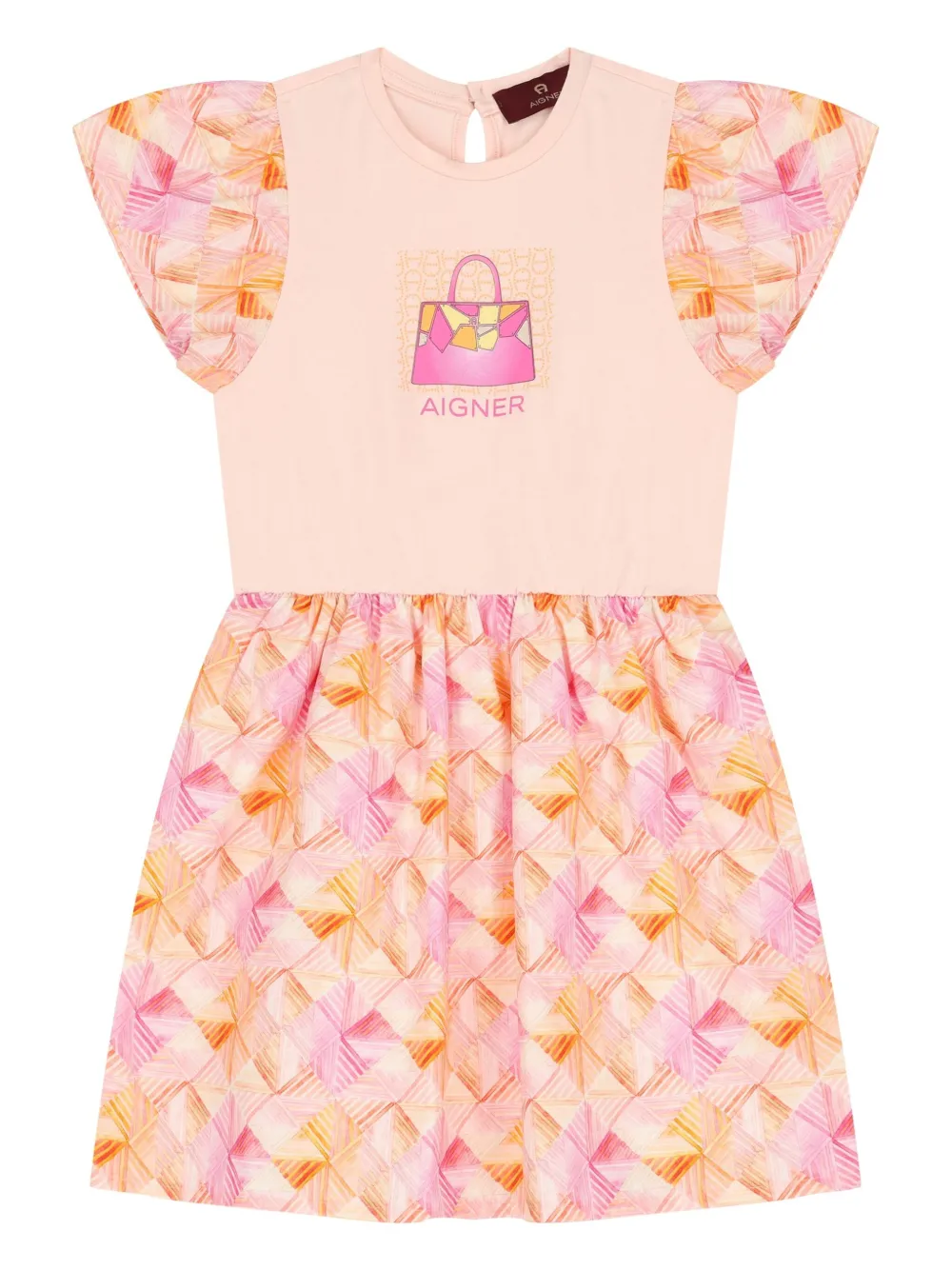 Aigner Kids Jurk met print Roze