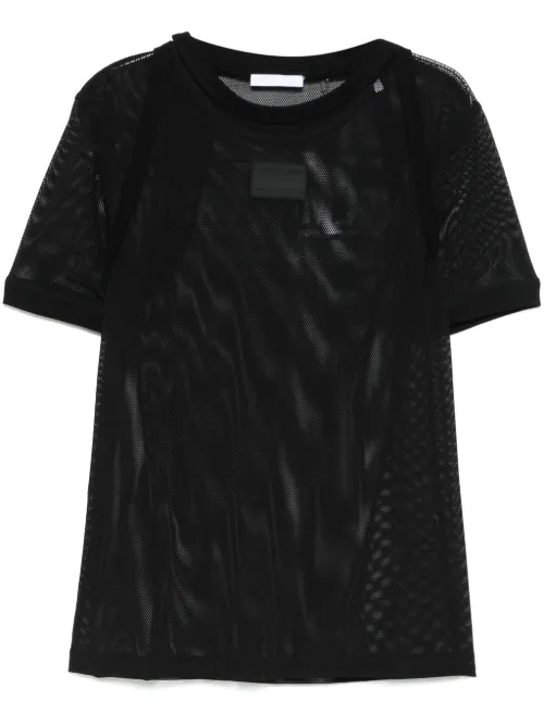 T-shirt en résille à patch logo - Helmut Lang - Modalova