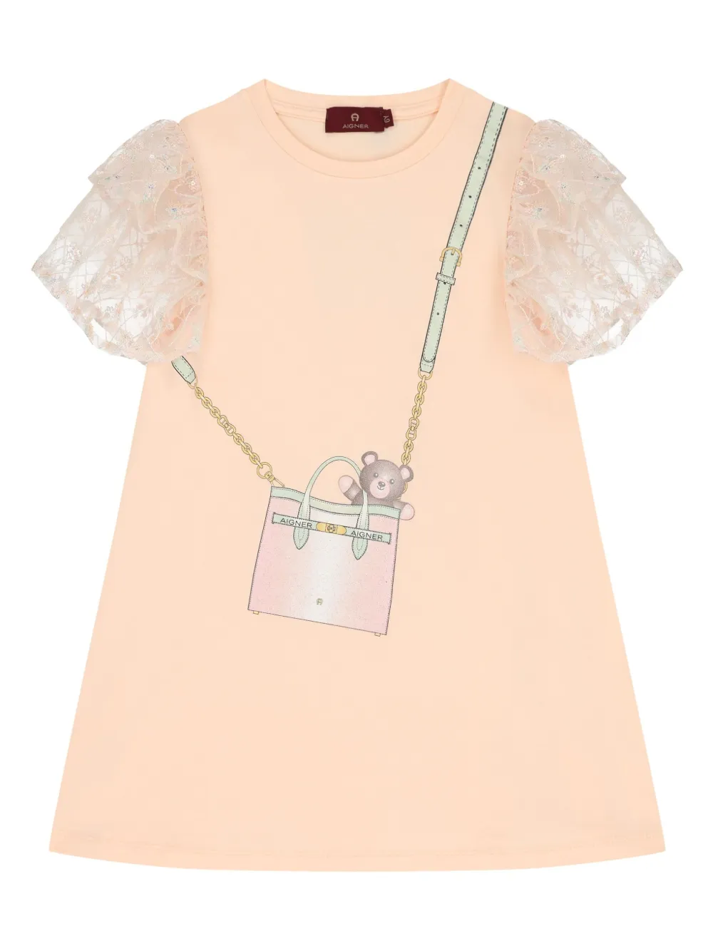 Aigner Kids Jurk met print Roze