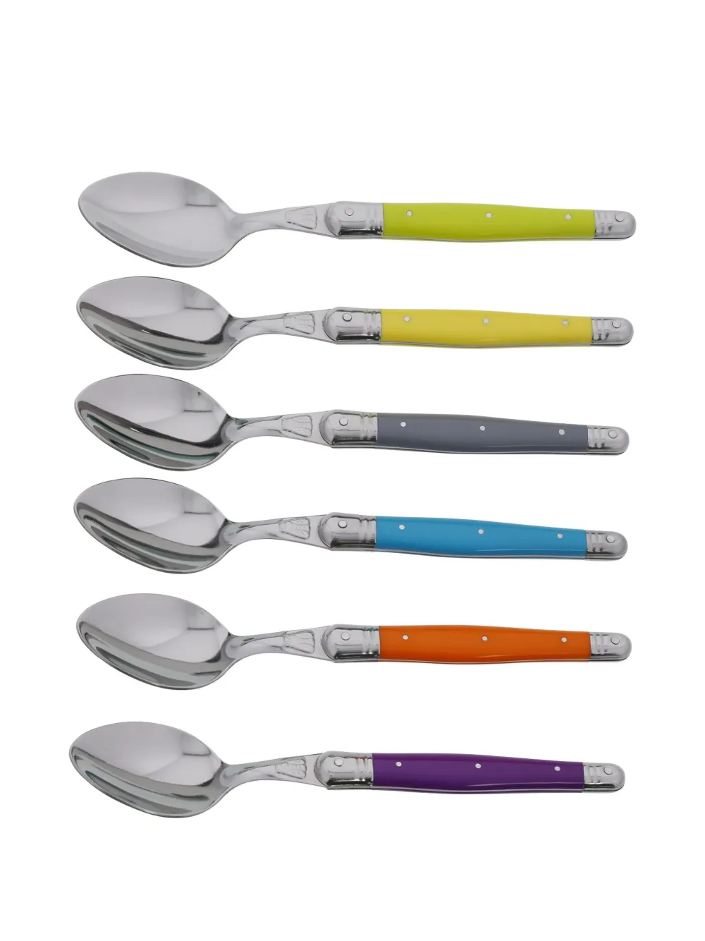 Jean Dubost Laguiole Colour-block Cutlery (set Of 24) In Silver