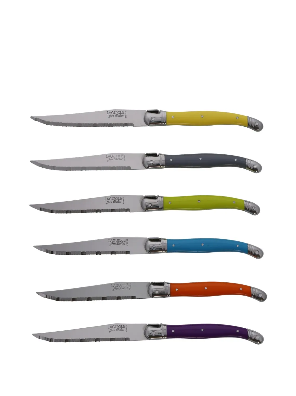 Jean Dubost Laguiole Colour-block Cutlery (set Of 24) In Silver
