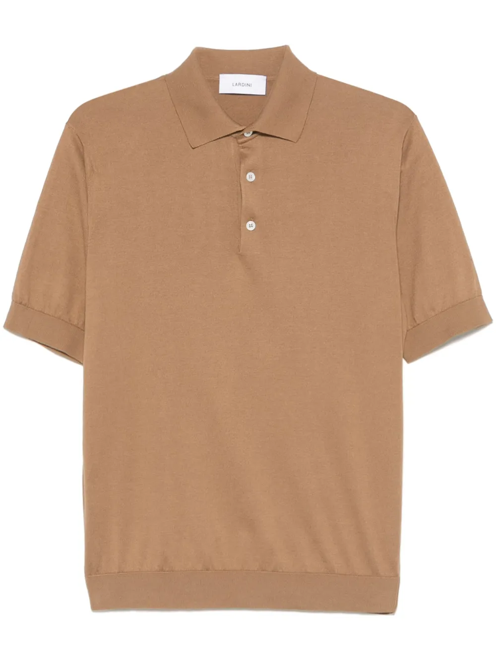 Lardini Fijngebreid poloshirt Bruin