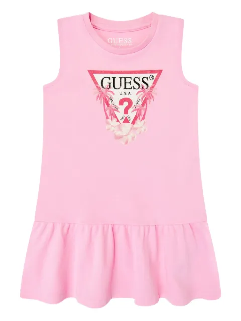 guess kids logo-print dress