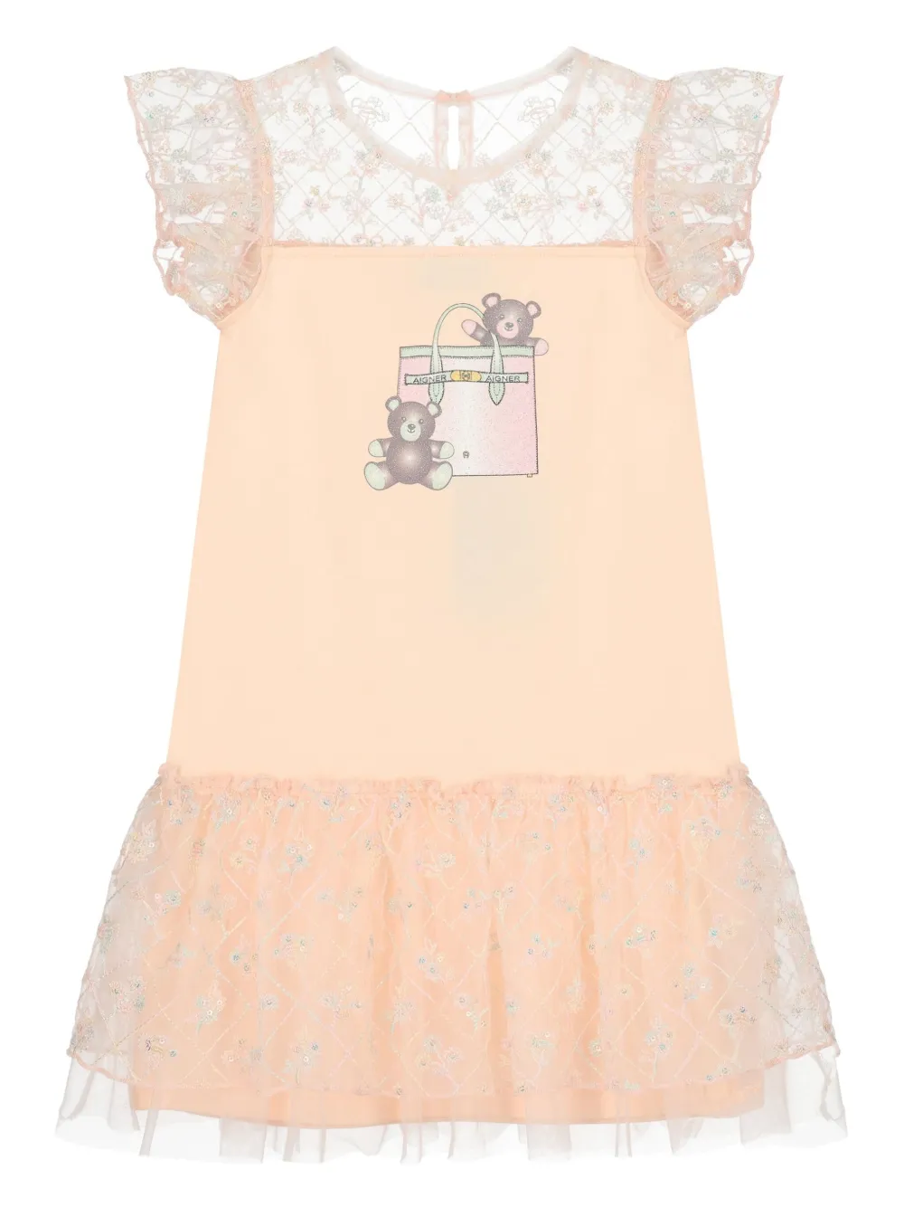 Aigner Kids ロゴ ワンピース - ピンク Aigner Kids ロゴ ワンピース - ピンク