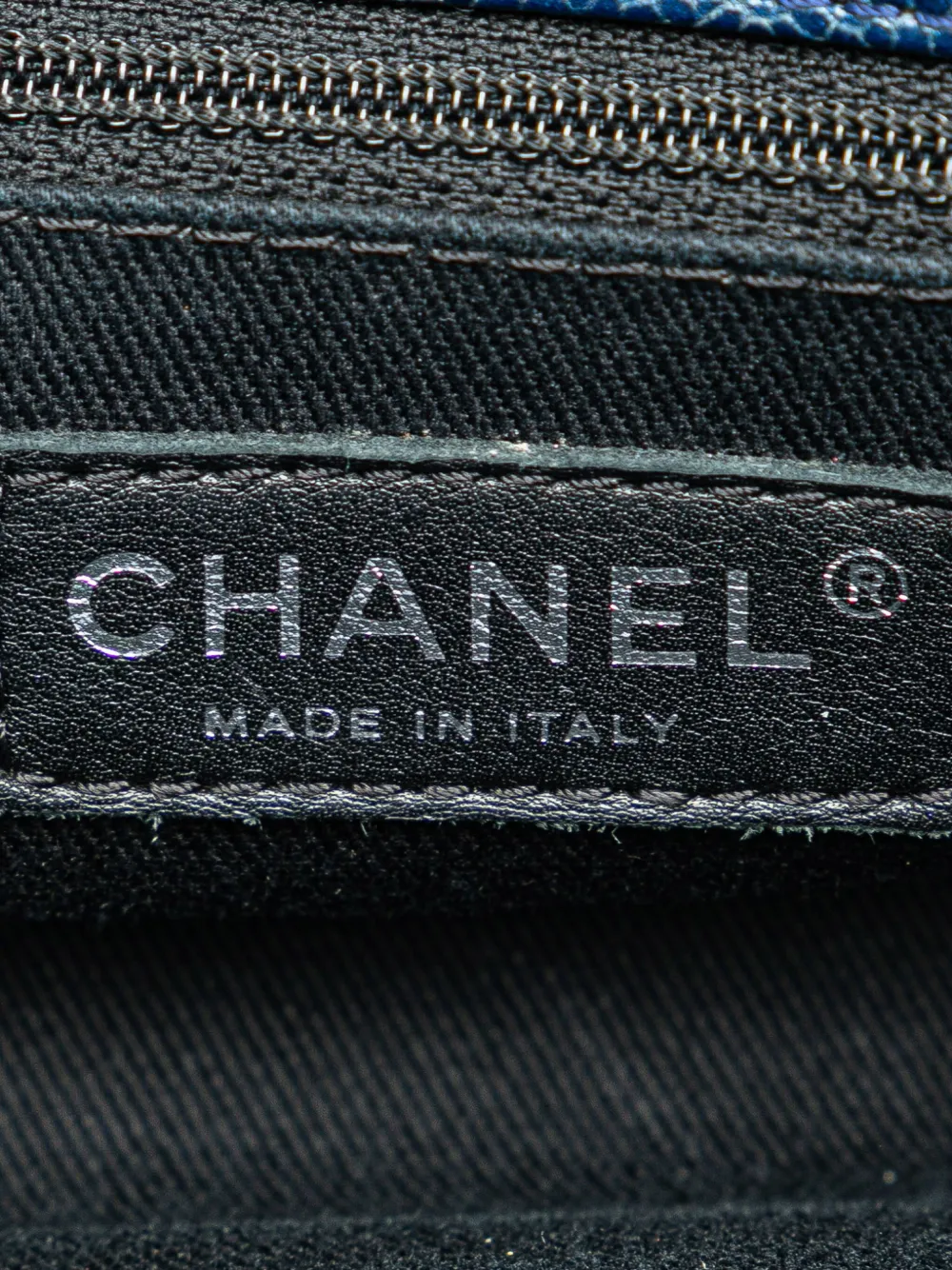 Pre-owned Chanel 2012 Quilted Iridescent Caviar Chic Shopping Tote Bag In Blue