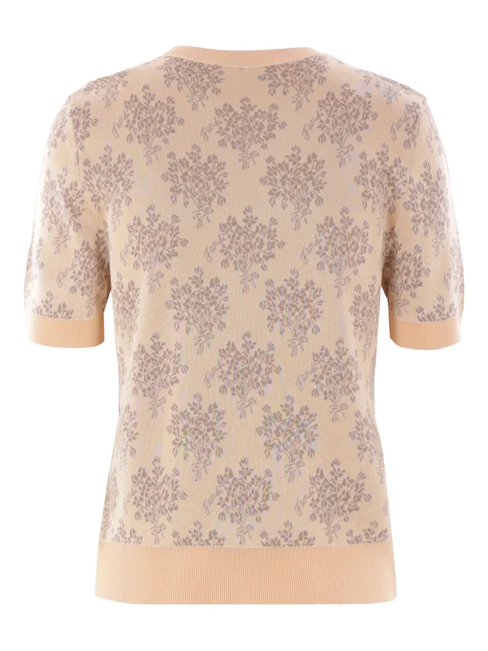 FENDI floral-jacquard cropped sweater - Beige