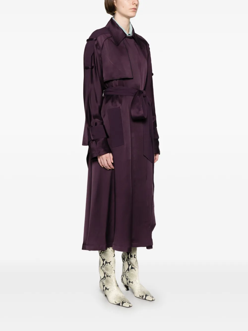 Victoria Beckham Satijnen trenchcoat Paars