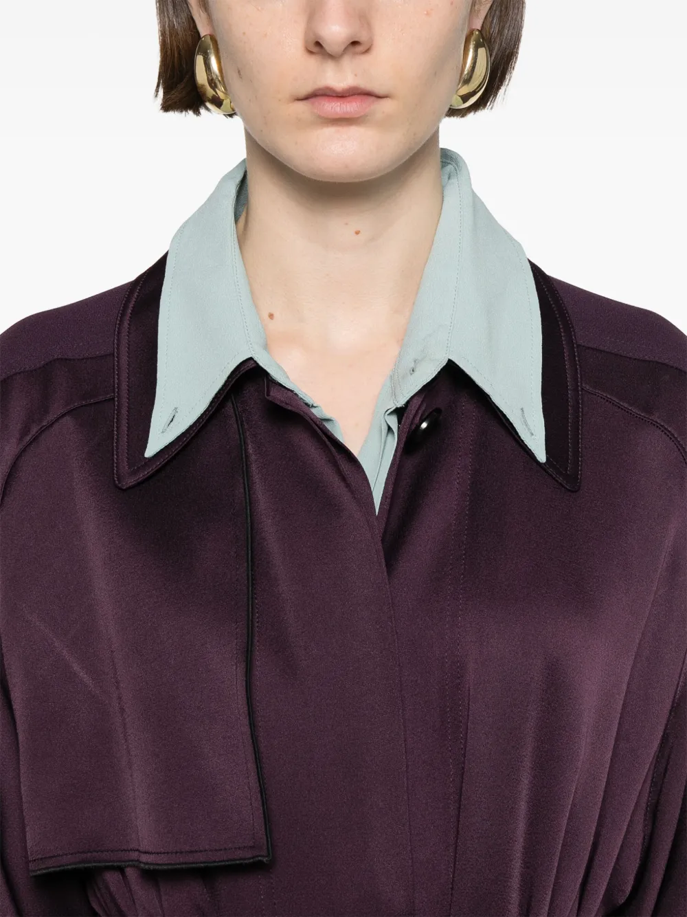 Victoria Beckham Satijnen trenchcoat Paars