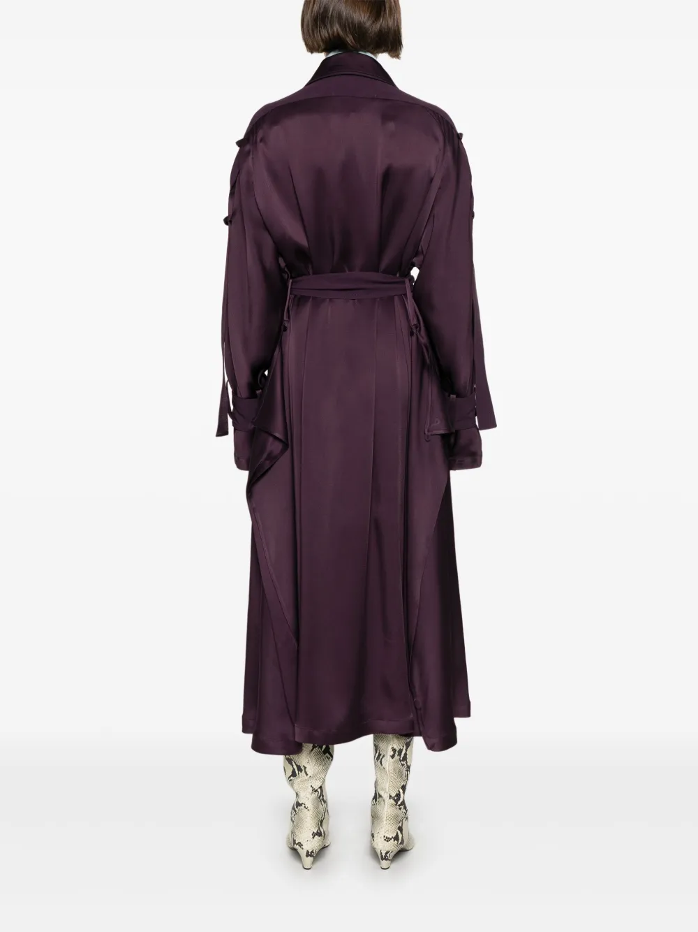 Victoria Beckham Satijnen trenchcoat Paars