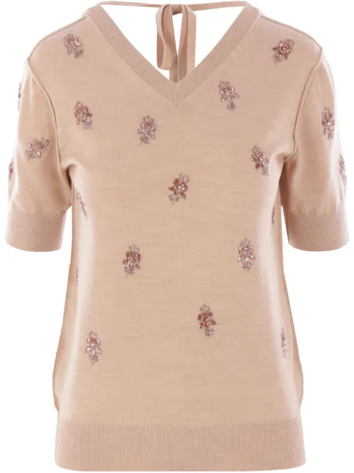 Pull en laine à coupe crop - FENDI - Modalova