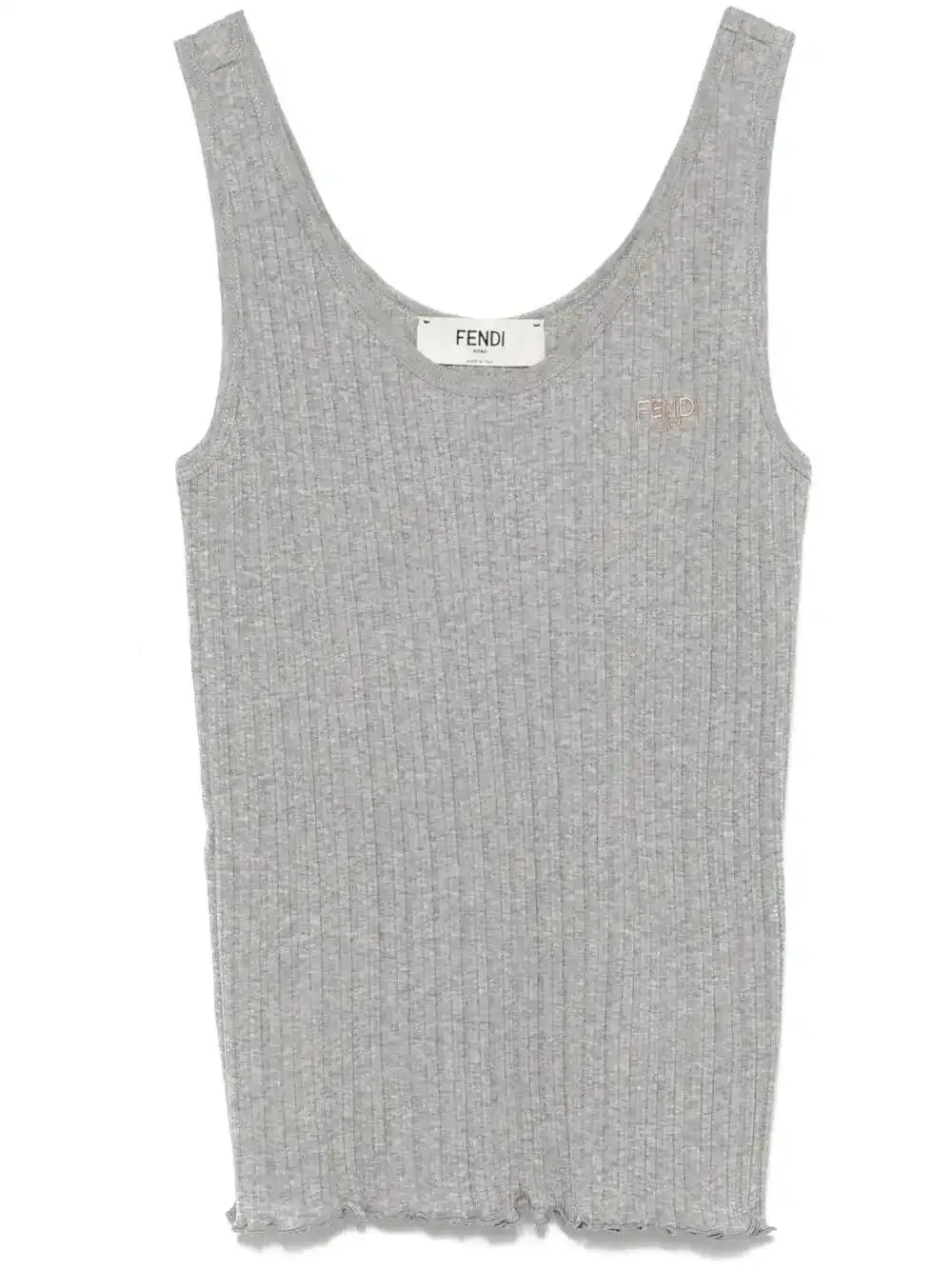 Shop Fendi Roma Tank Top In Grey