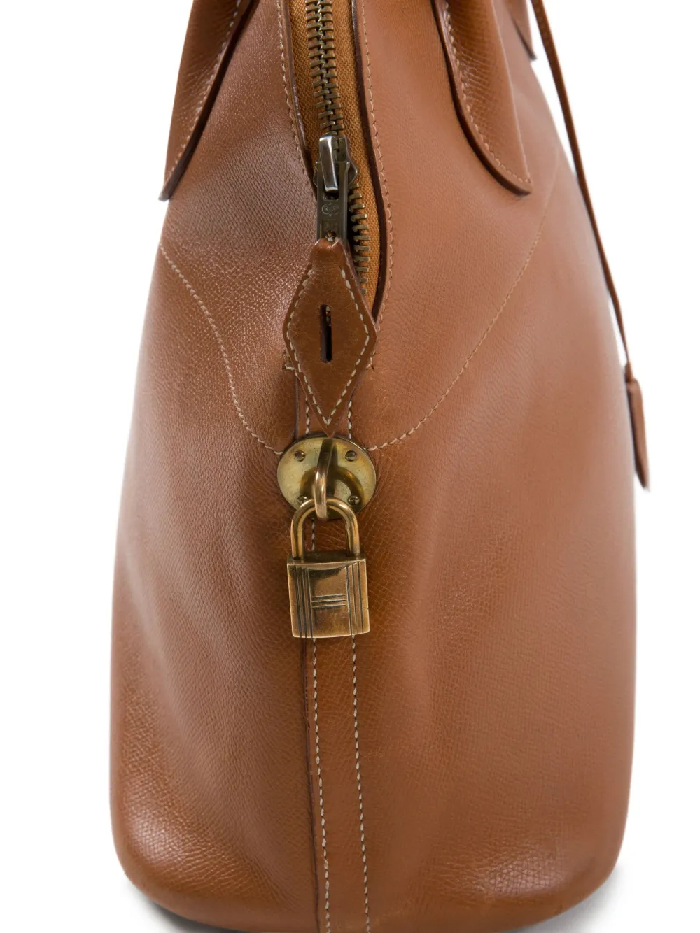 Pre-owned Hermes 1990 Bolida 35 Handbag In Brown