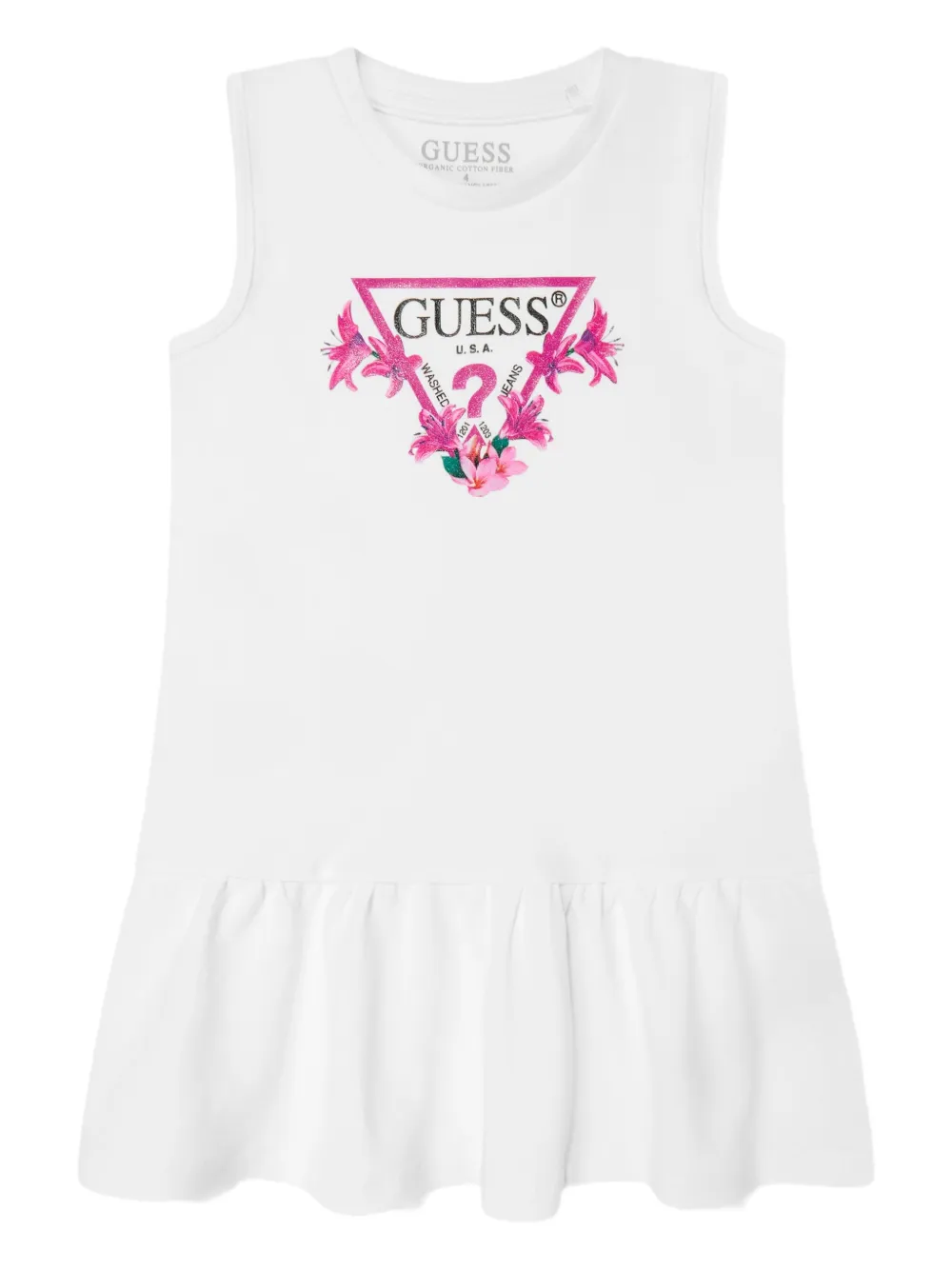 Guess kids Jurk met logoprint Wit