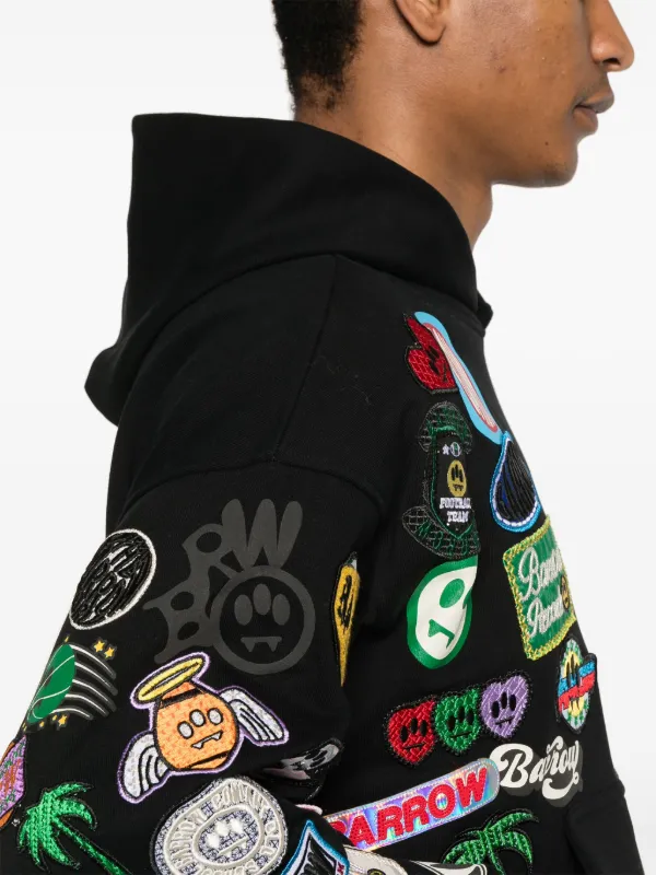 ★関税込み★【BARROW】「COACH」 コットン フーディ BARROW コットン パーカー | ブラック | FARFETCH JP