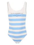 Philosophy Di Lorenzo Serafini Kids logo swimsuit - Blue