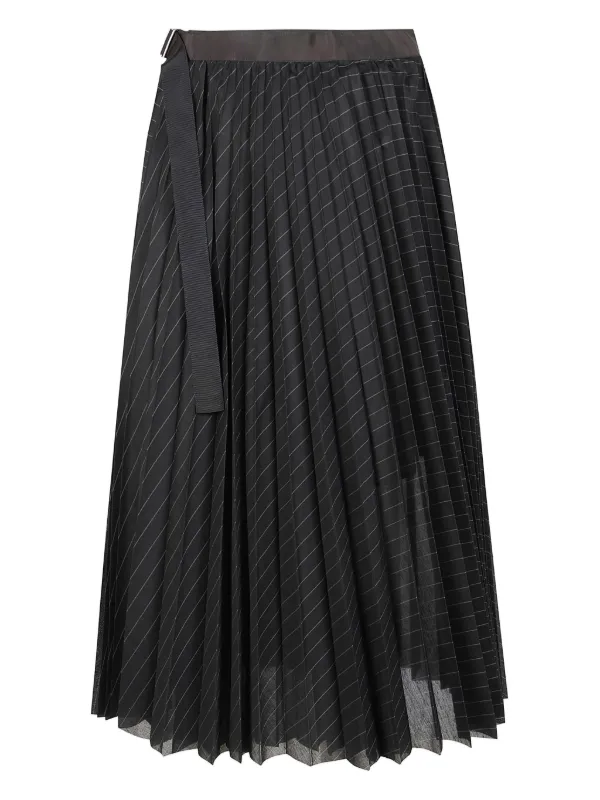 Sacai Striped Skirt in Black