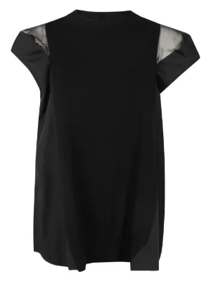 sacai 美品/ サカイ 21-05406 バックプリーツ ニット切替 プル