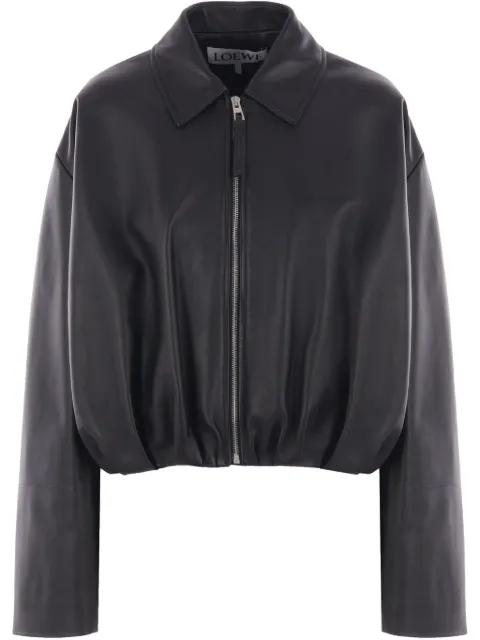 LOEWE draped leather jacket 