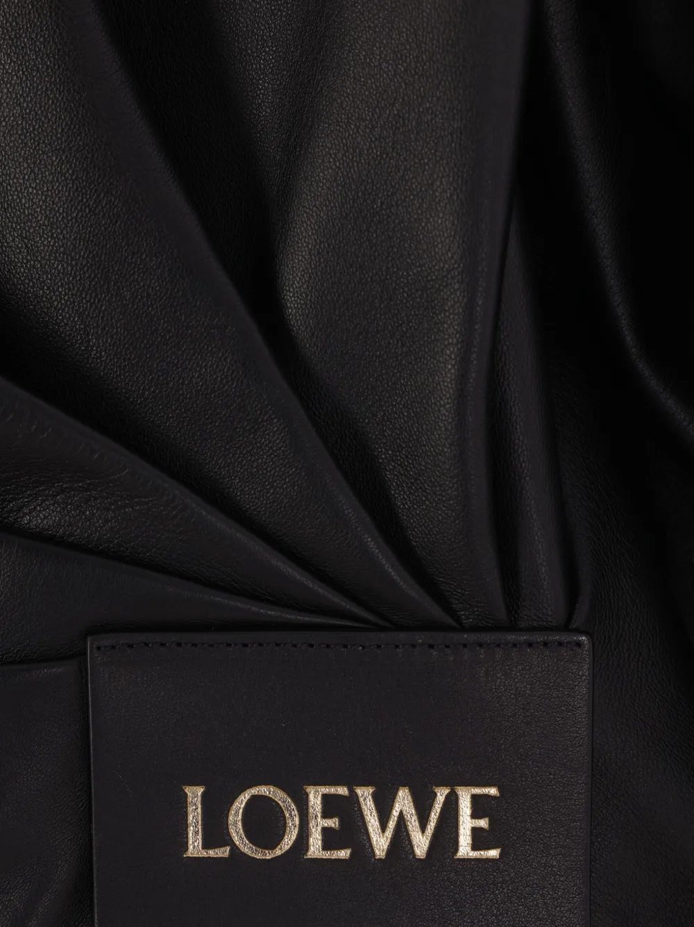 Loewe Draped Leather Jacket In Black
