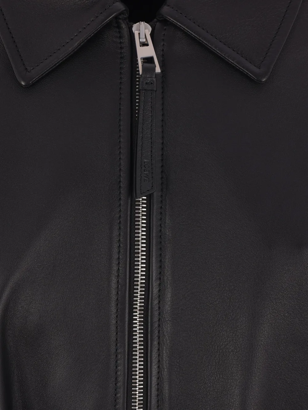 Loewe Draped Leather Jacket In Black