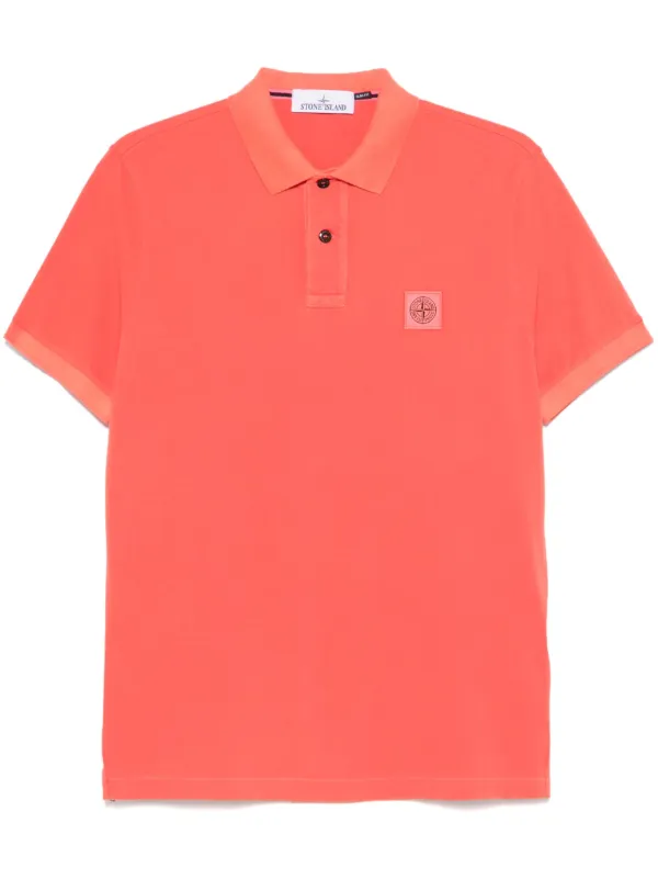 Stone Island Compass-patch Polo Shirt Red FARFETCH BH
