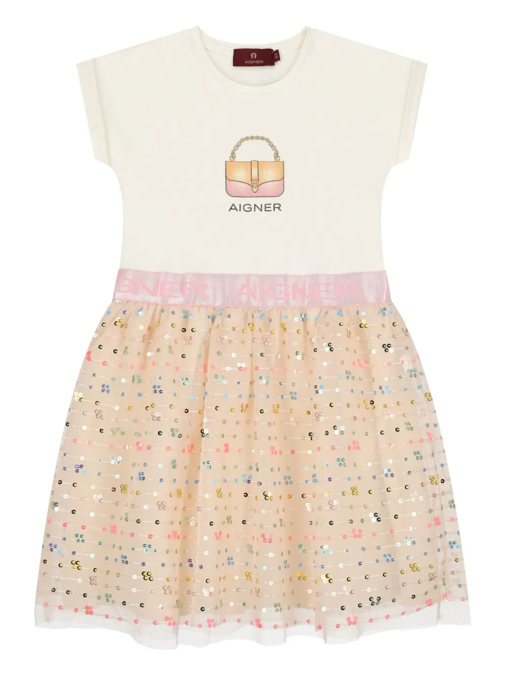 Aigner Kids Jurk verfraaid met pailletten Wit