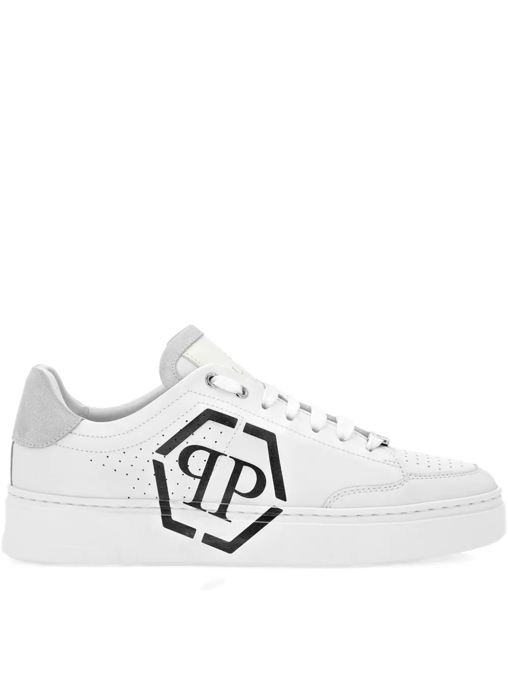 Philipp Plein logo-detailed leather sneakers White