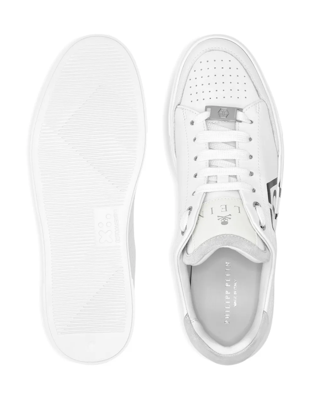 Philipp Plein logo-detailed leather sneakers Wit