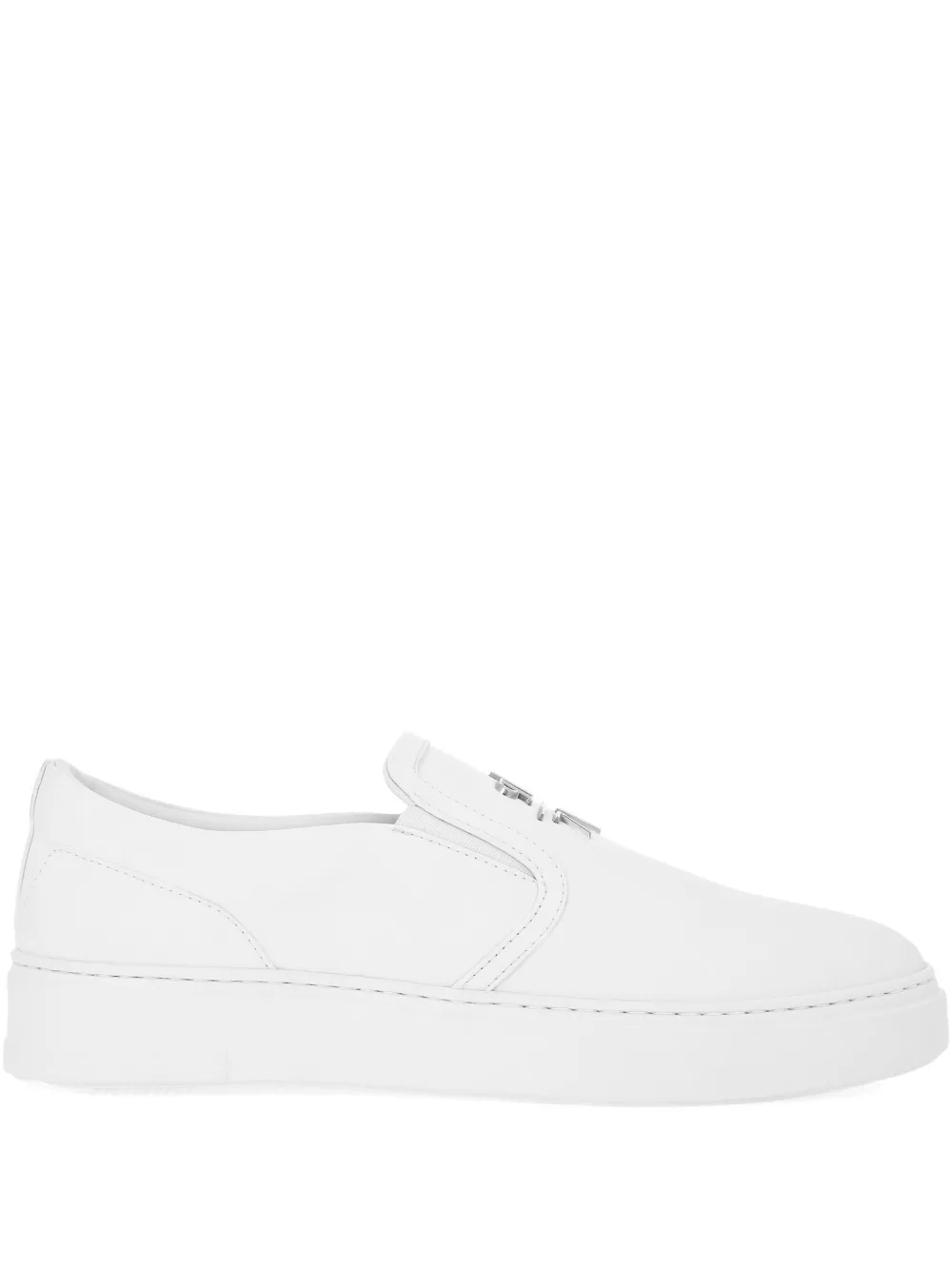 Philipp Plein leather slip-on sneakers White