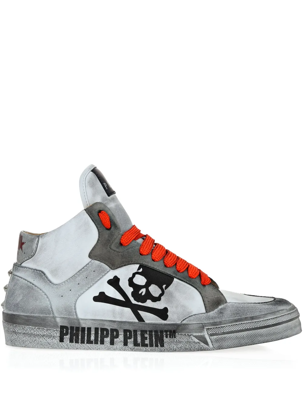 Philipp Plein High-top sneakers met doodskop-patroon Grijs