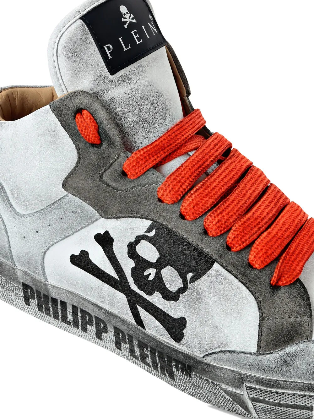 Philipp Plein skull-motif hi-top sneakers Grey