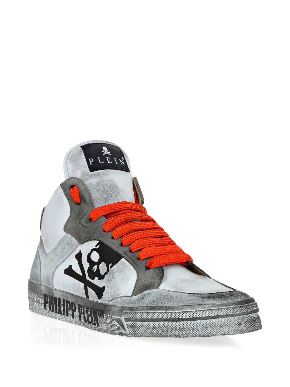 Philipp Plein High-top sneakers met doodskop-patroon Grijs