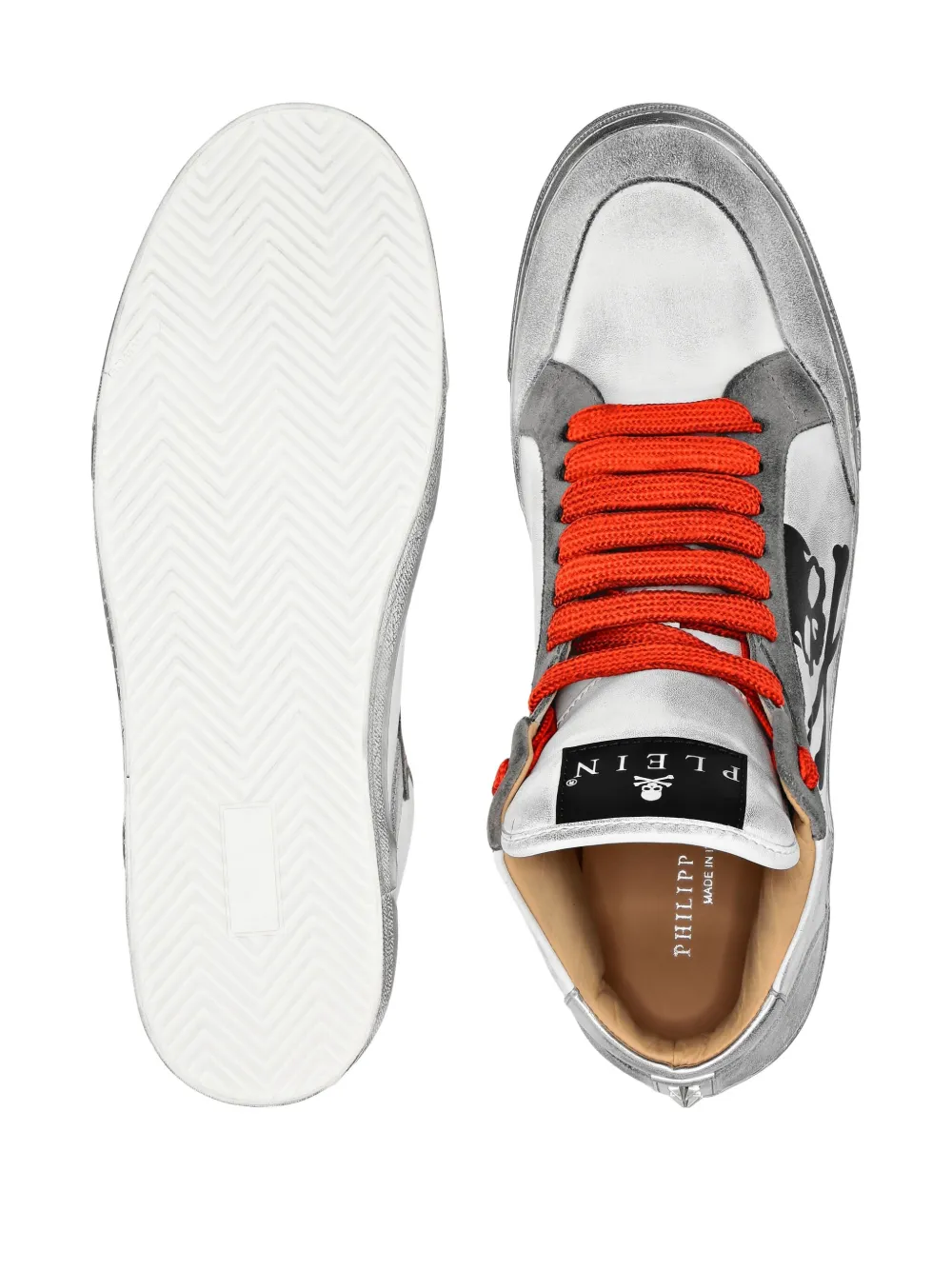 Philipp Plein skull-motif hi-top sneakers Grey