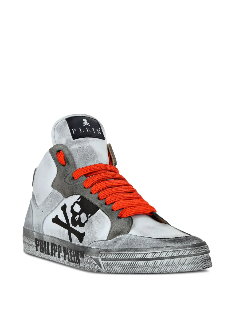 Philipp Plein skull-motif hi-top sneakers Grey