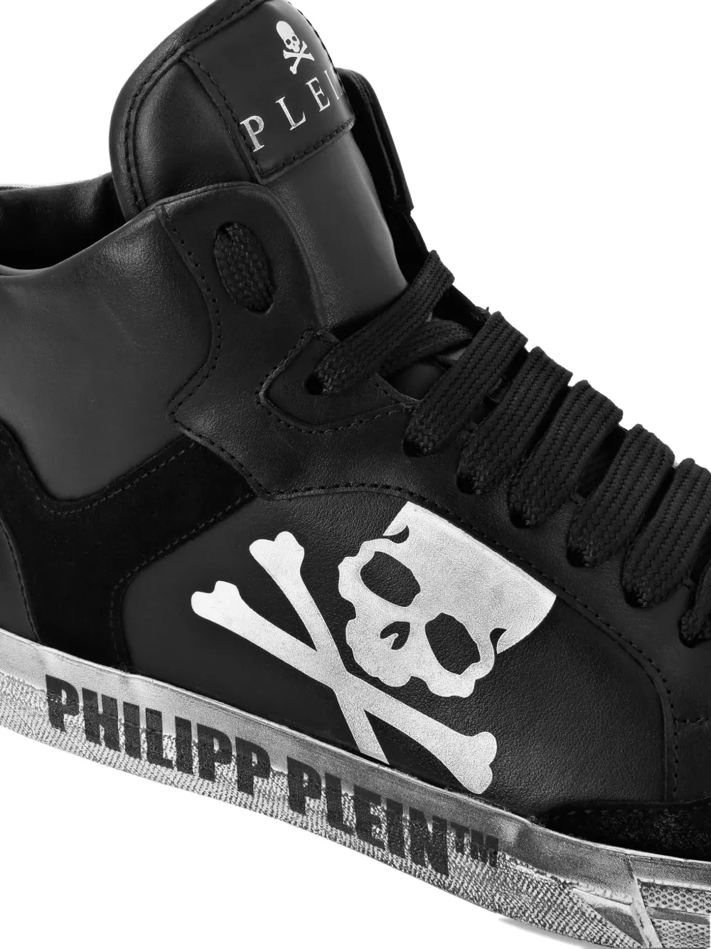 Philipp Plein skull-motif hi-top sneakers Black