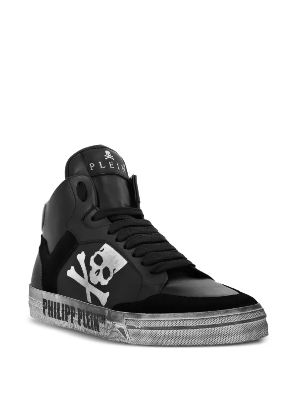 Philipp Plein skull-motif hi-top Sneakers | Black | FARFETCH