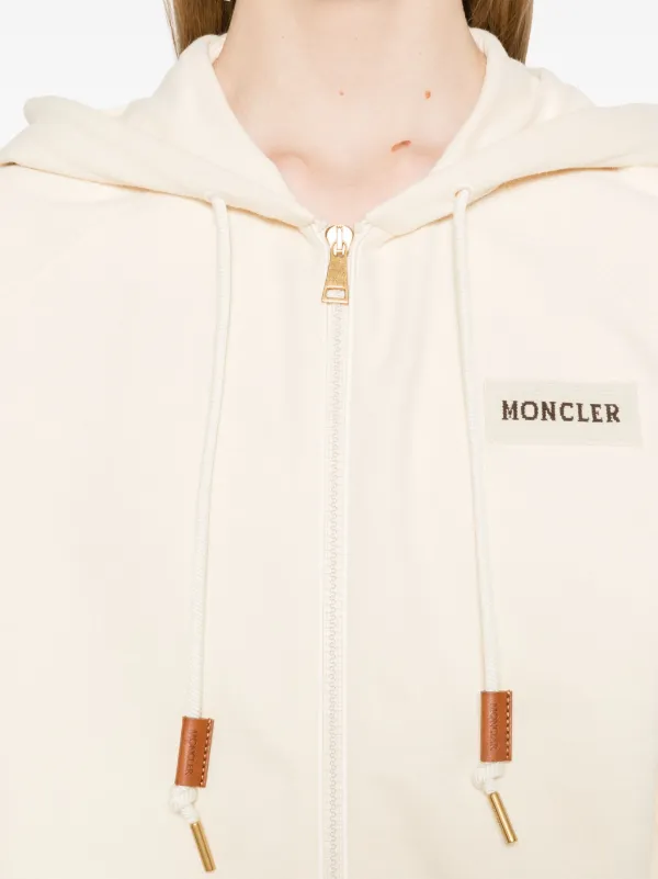 Moncler Cotton zip-up Hoodie | Neutrals | FARFETCH