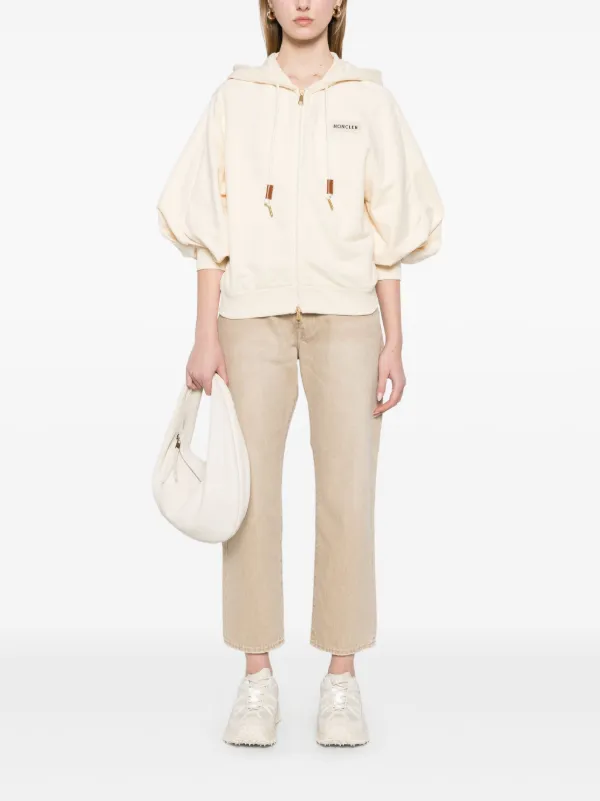 Moncler Cotton zip-up Hoodie | Neutrals | FARFETCH
